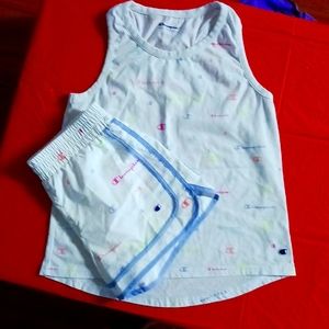 Champion Authenticwear matching set Youth Girl sz: Med Shorts / LG Tank Top